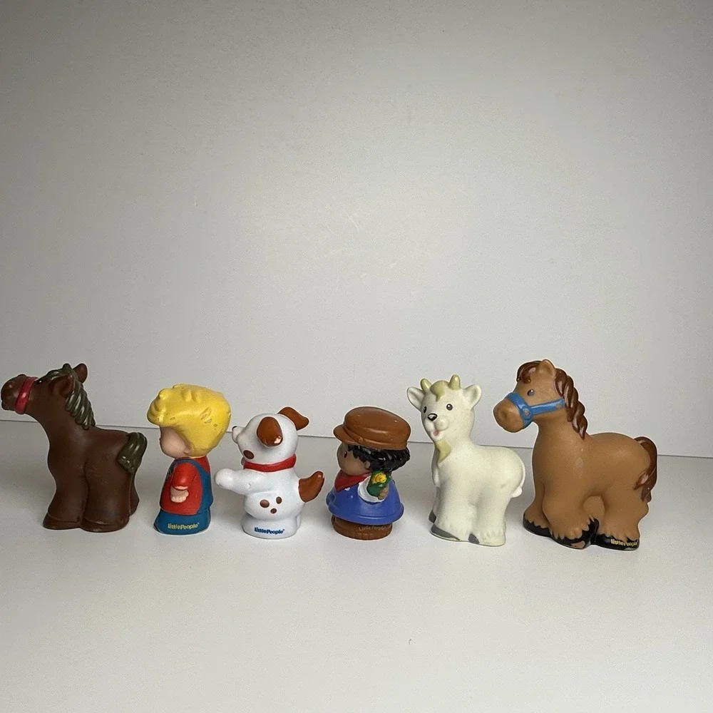 Fisher Price Little People Figure Toy Farmer Boy Dog Horse‎ Goat Corn 6